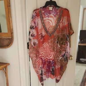 Vibrant Multicolor V-Neck Women's Tunic